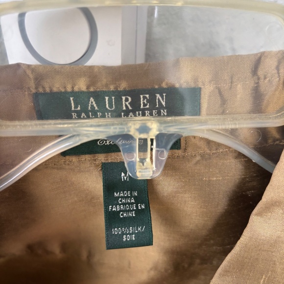 RALPH LAUREN Dupioni Silk blouse gold medium - Picture 2 of 5